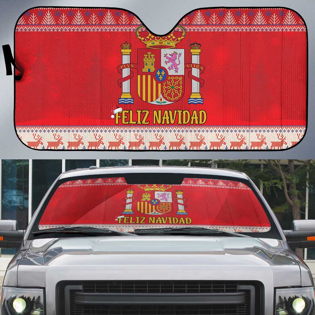 Spain Coat Of Arms Christmas Auto Sun Shade Feliz Navidad - Wonder Print Shop