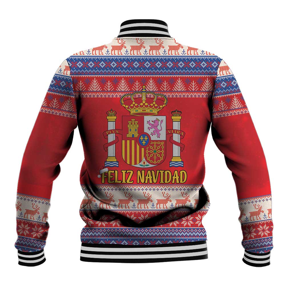 Spain Coat Of Arms Christmas Baseball Jacket Feliz Navidad - Wonder Print Shop