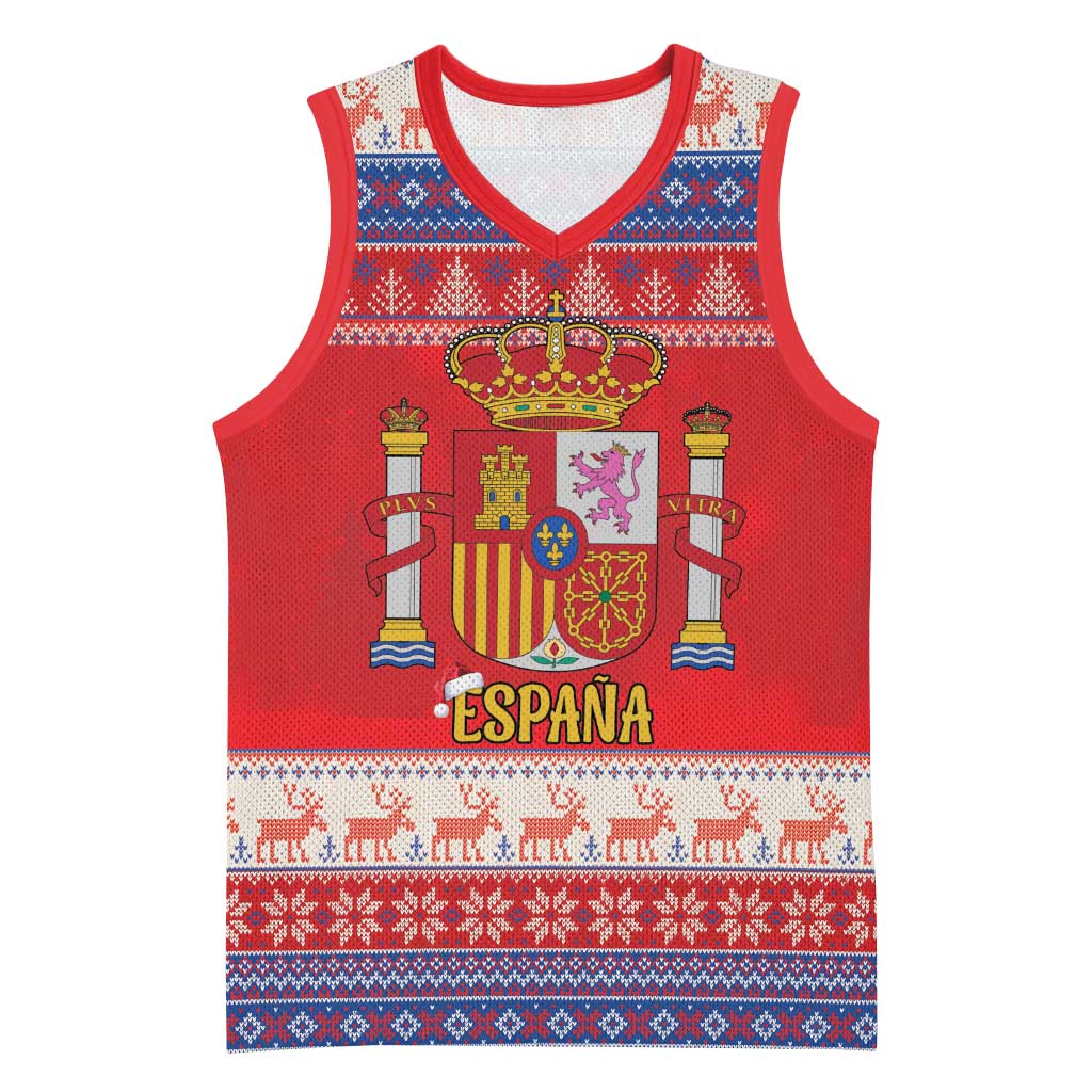 Spain Coat Of Arms Christmas Basketball Jersey Feliz Navidad - Wonder Print Shop