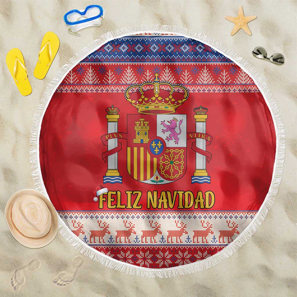 Spain Coat Of Arms Christmas Beach Blanket Feliz Navidad - Wonder Print Shop