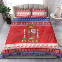 Spain Coat Of Arms Christmas Bedding Set Feliz Navidad - Wonder Print Shop