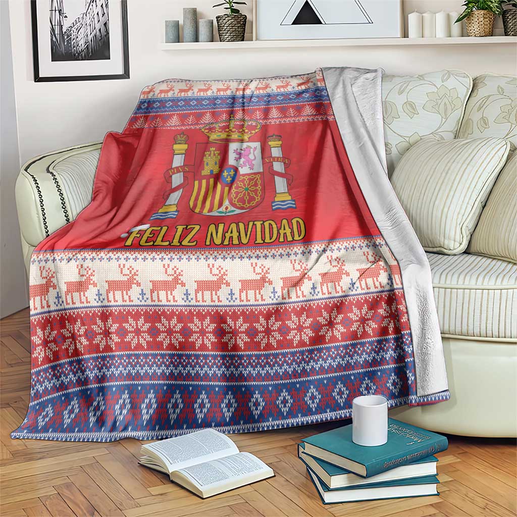 Spain Coat Of Arms Christmas Blanket Feliz Navidad - Wonder Print Shop