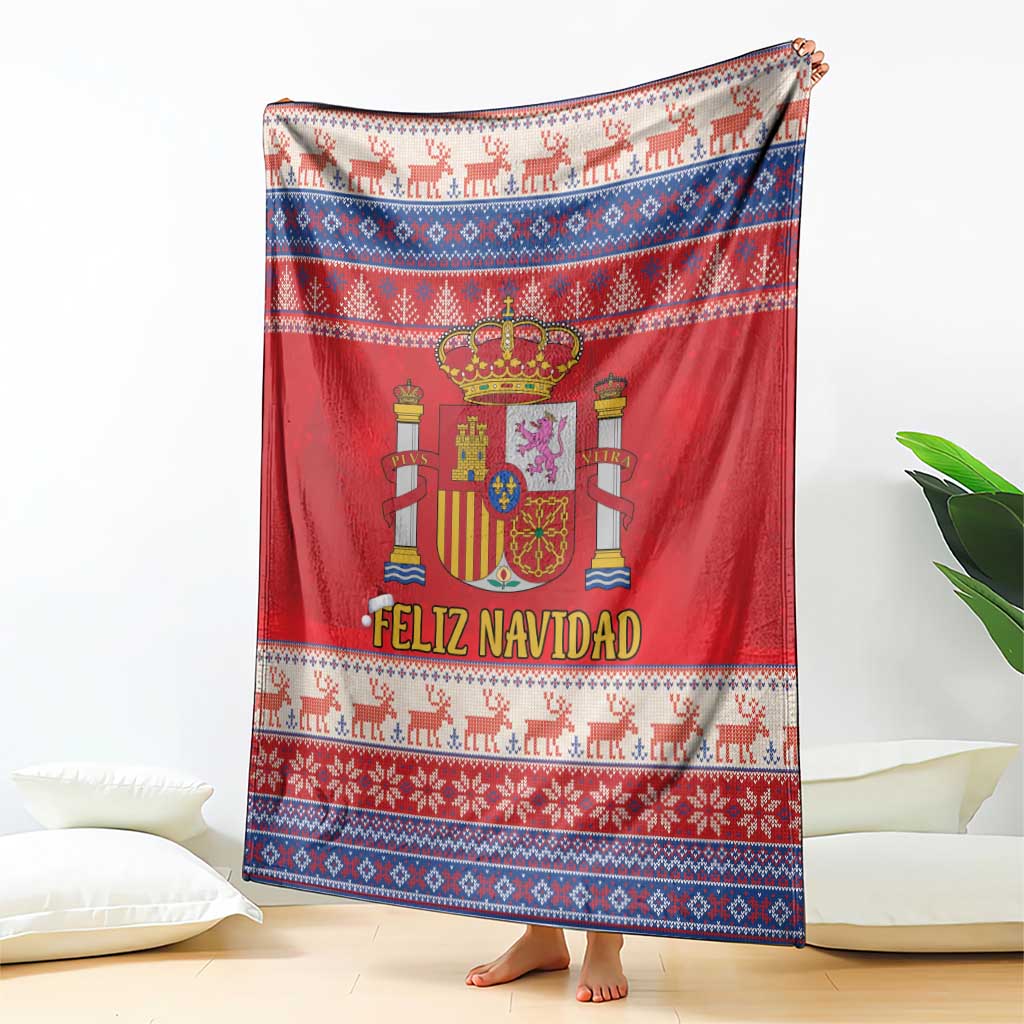 Spain Coat Of Arms Christmas Blanket Feliz Navidad - Wonder Print Shop
