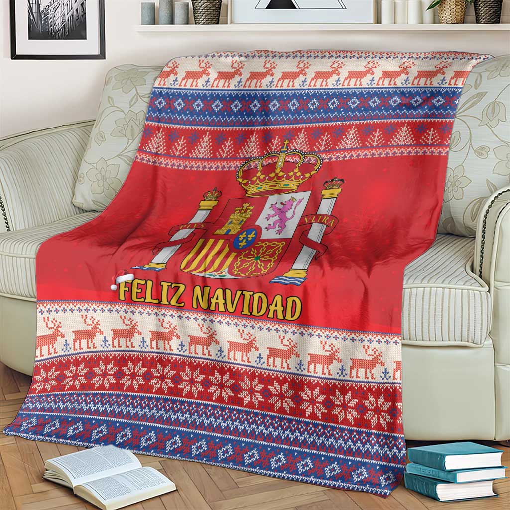 Spain Coat Of Arms Christmas Blanket Feliz Navidad - Wonder Print Shop