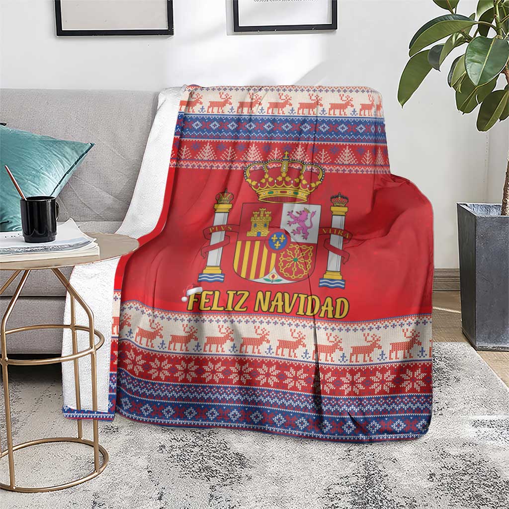 Spain Coat Of Arms Christmas Blanket Feliz Navidad - Wonder Print Shop