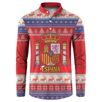 Spain Coat Of Arms Christmas Button Sweatshirt Feliz Navidad - Wonder Print Shop