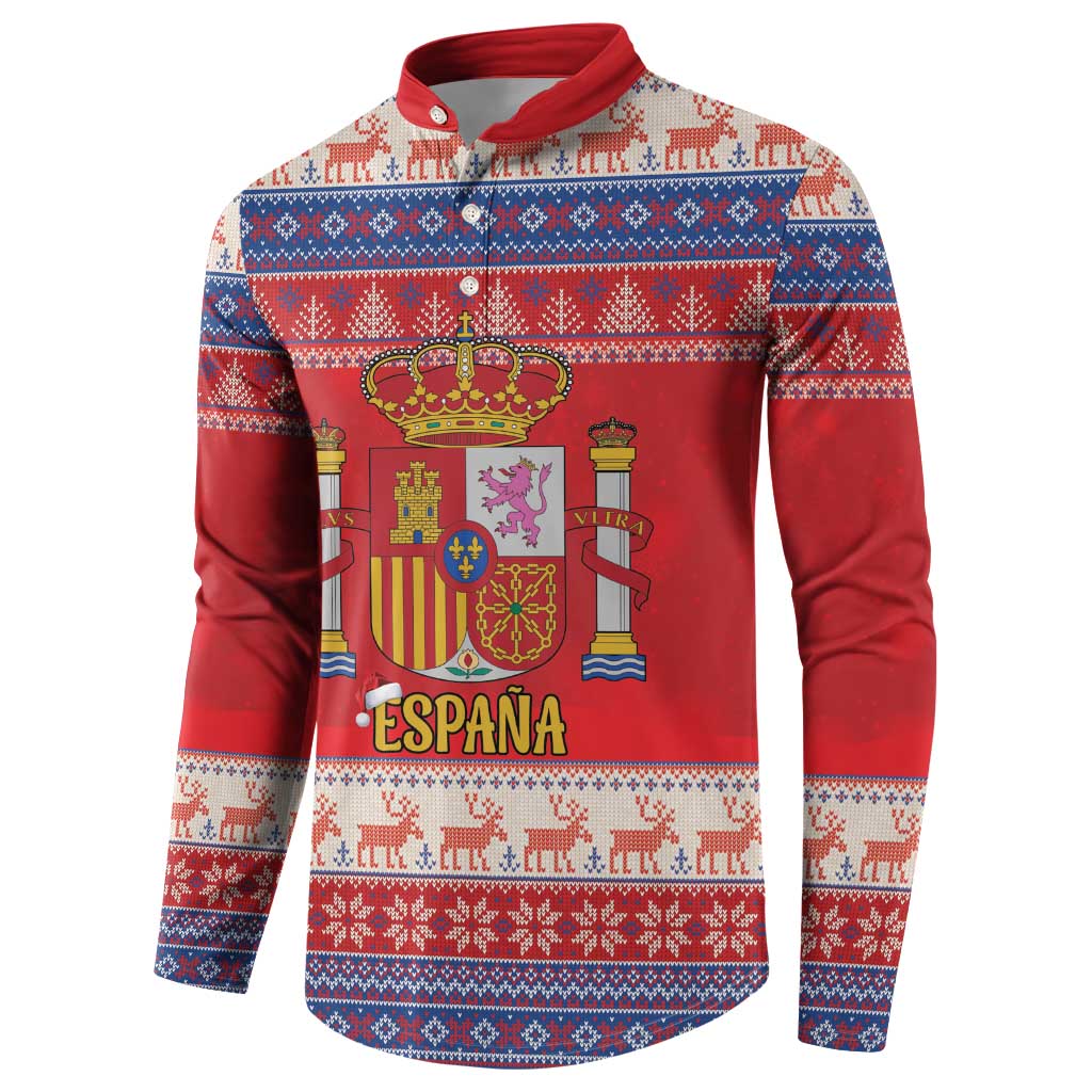 Spain Coat Of Arms Christmas Button Sweatshirt Feliz Navidad - Wonder Print Shop