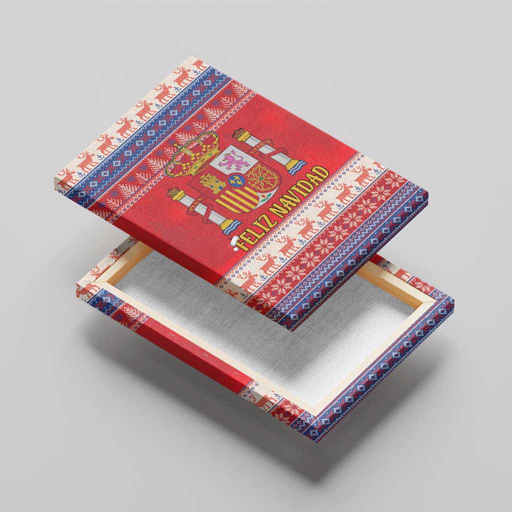 Spain Coat Of Arms Christmas Canvas Wall Art Feliz Navidad - Wonder Print Shop