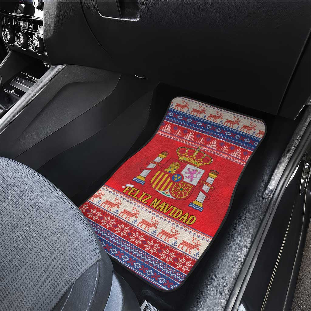 Spain Coat Of Arms Christmas Car Mats Feliz Navidad - Wonder Print Shop