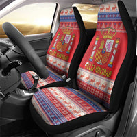 Spain Coat Of Arms Christmas Car Seat Cover Feliz Navidad - Wonder Print Shop