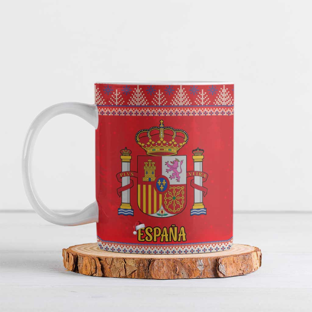 Spain Coat Of Arms Christmas Ceramic Mug Feliz Navidad - Wonder Print Shop