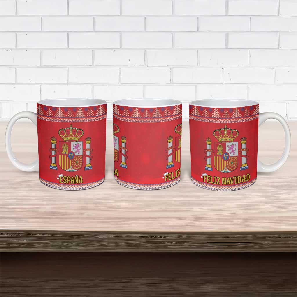 Spain Coat Of Arms Christmas Ceramic Mug Feliz Navidad - Wonder Print Shop