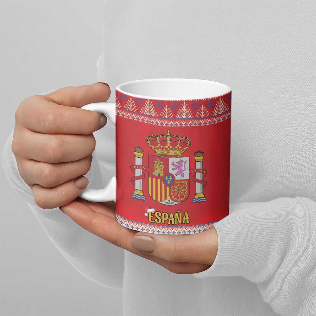 Spain Coat Of Arms Christmas Ceramic Mug Feliz Navidad - Wonder Print Shop