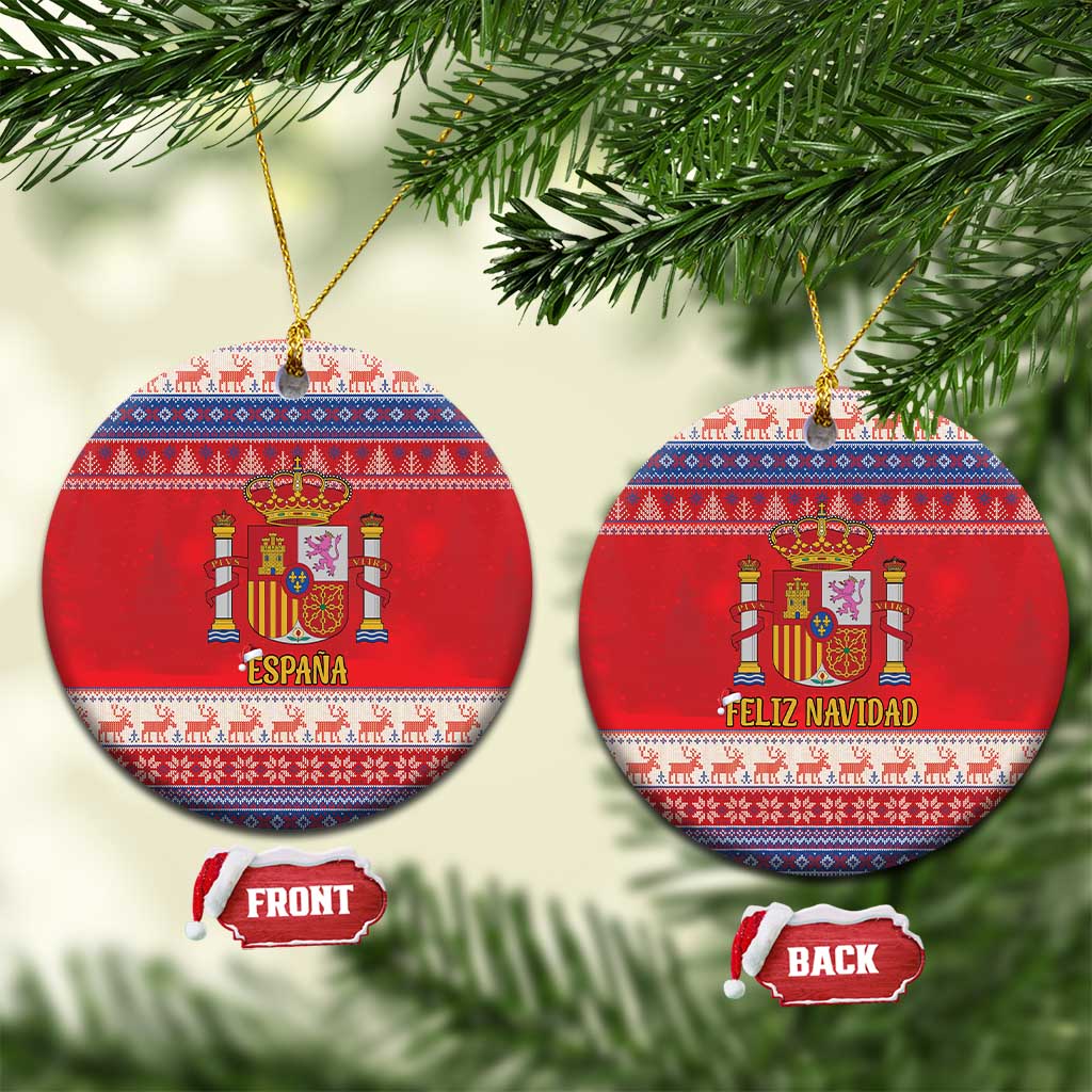 Spain Coat Of Arms Christmas Ceramic Ornament Feliz Navidad - Wonder Print Shop