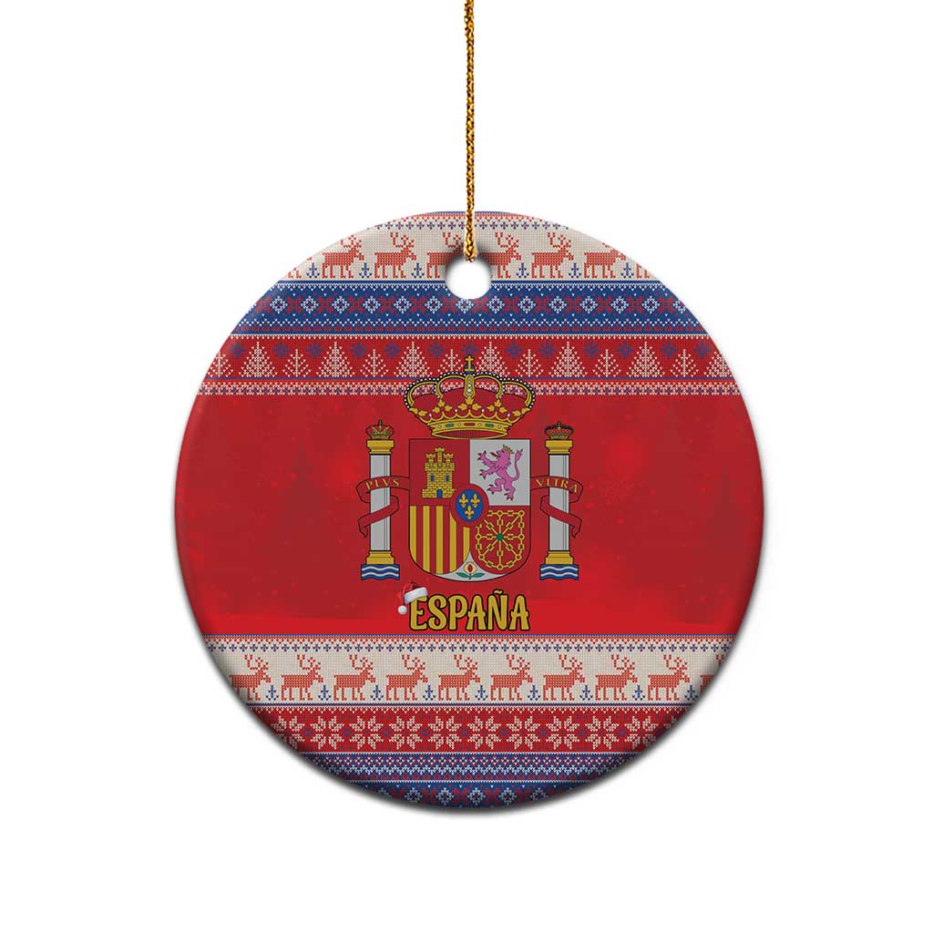 Spain Coat Of Arms Christmas Ceramic Ornament Feliz Navidad - Wonder Print Shop