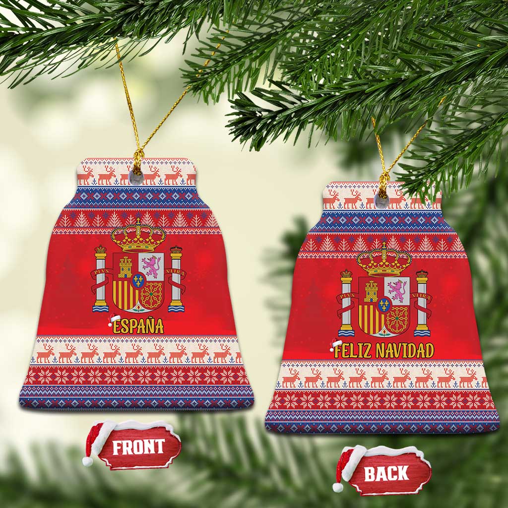 Spain Coat Of Arms Christmas Ceramic Ornament Feliz Navidad - Wonder Print Shop