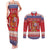Spain Coat Of Arms Christmas Couples Matching Tank Maxi Dress and Long Sleeve Button Shirt Feliz Navidad - Wonder Print Shop