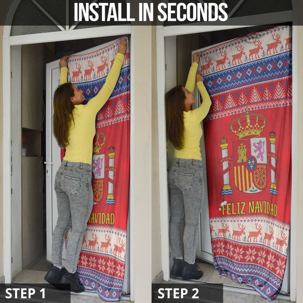 Spain Coat Of Arms Christmas Door Cover Feliz Navidad - Wonder Print Shop