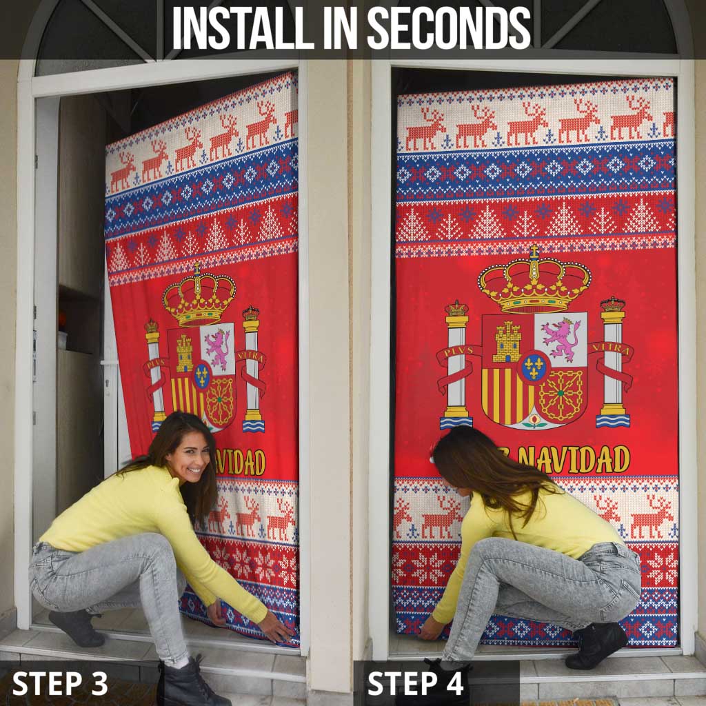 Spain Coat Of Arms Christmas Door Cover Feliz Navidad - Wonder Print Shop