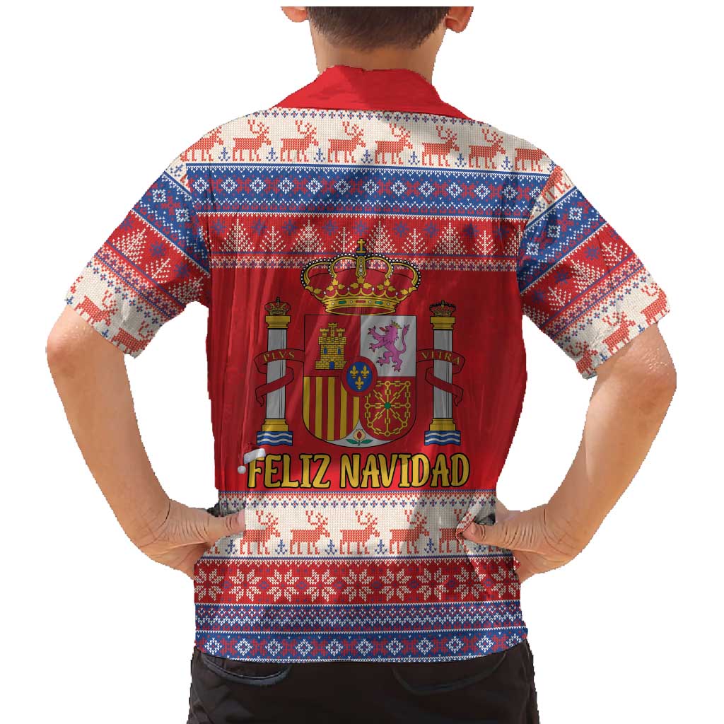 Spain Coat Of Arms Christmas Family Matching Mermaid Dress and Hawaiian Shirt Feliz Navidad - Wonder Print Shop