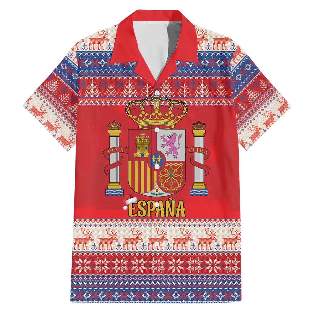 Spain Coat Of Arms Christmas Family Matching Mermaid Dress and Hawaiian Shirt Feliz Navidad - Wonder Print Shop