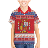 Spain Coat Of Arms Christmas Family Matching Mermaid Dress and Hawaiian Shirt Feliz Navidad - Wonder Print Shop