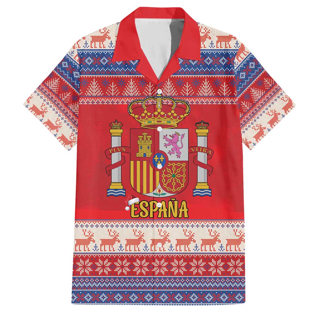 Spain Coat Of Arms Christmas Family Matching Summer Maxi Dress and Hawaiian Shirt Feliz Navidad - Wonder Print Shop