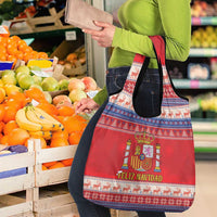 Spain Coat Of Arms Christmas Grocery Bag Feliz Navidad - Wonder Print Shop