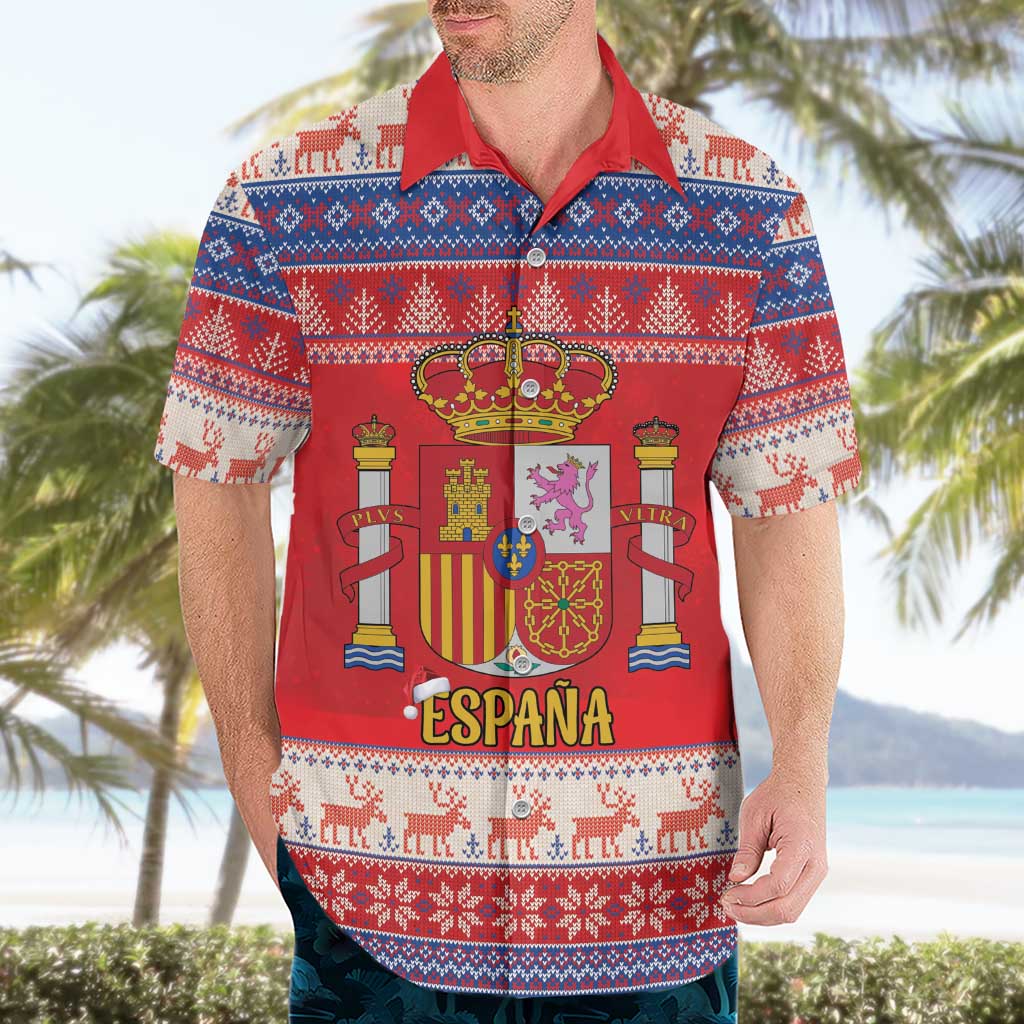 Spain Coat Of Arms Christmas Hawaiian Shirt Feliz Navidad - Wonder Print Shop