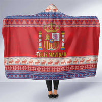 Spain Coat Of Arms Christmas Hooded Blanket Feliz Navidad - Wonder Print Shop