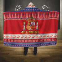 Spain Coat Of Arms Christmas Hooded Blanket Feliz Navidad - Wonder Print Shop