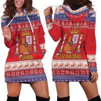 Spain Coat Of Arms Christmas Hoodie Dress Feliz Navidad - Wonder Print Shop