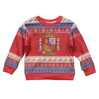 Spain Coat Of Arms Christmas Kid Ugly Christmas Sweater Feliz Navidad - Wonder Print Shop