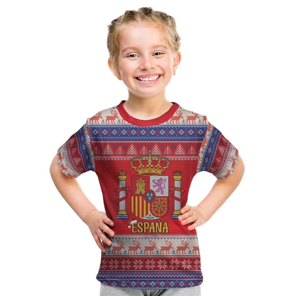 Spain Coat Of Arms Christmas Kid T Shirt Feliz Navidad - Wonder Print Shop