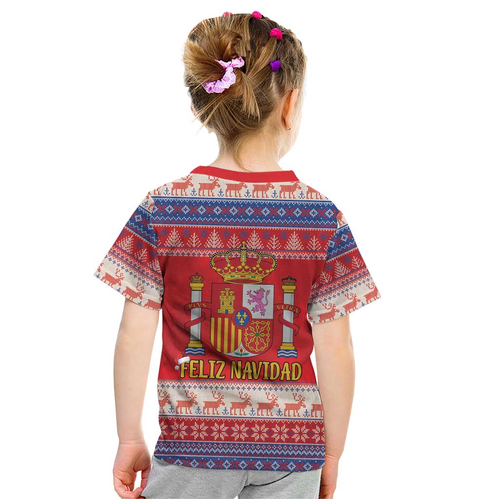 Spain Coat Of Arms Christmas Kid T Shirt Feliz Navidad - Wonder Print Shop