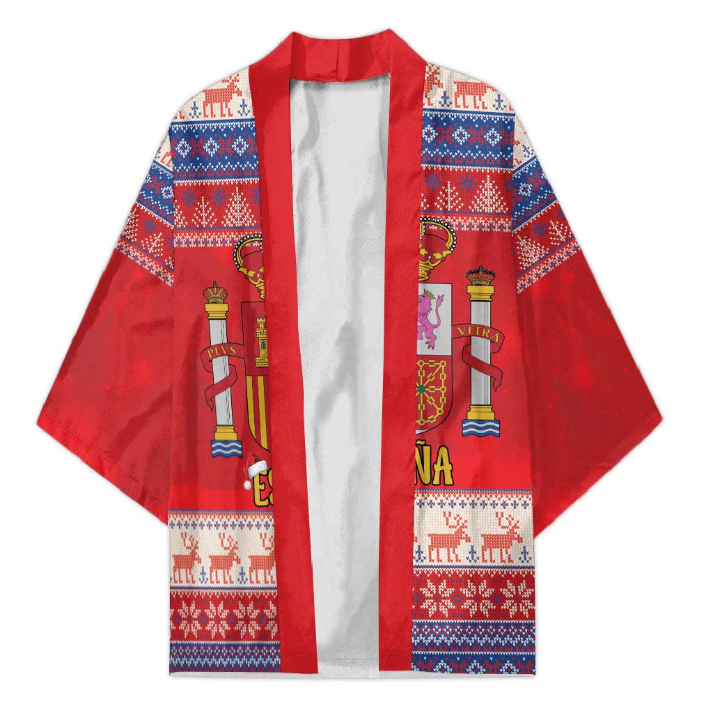 Spain Coat Of Arms Christmas Kimono Feliz Navidad - Wonder Print Shop