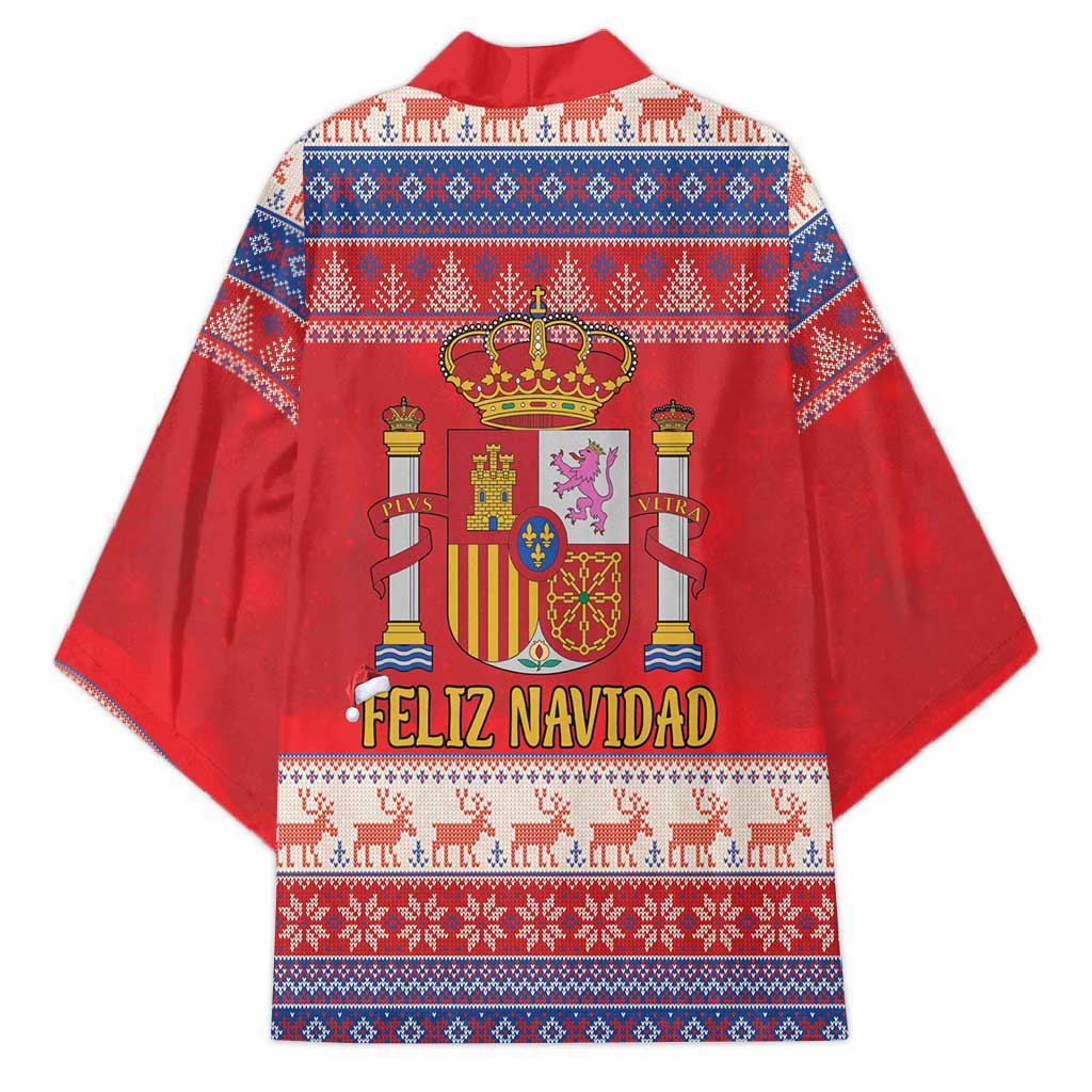 Spain Coat Of Arms Christmas Kimono Feliz Navidad - Wonder Print Shop