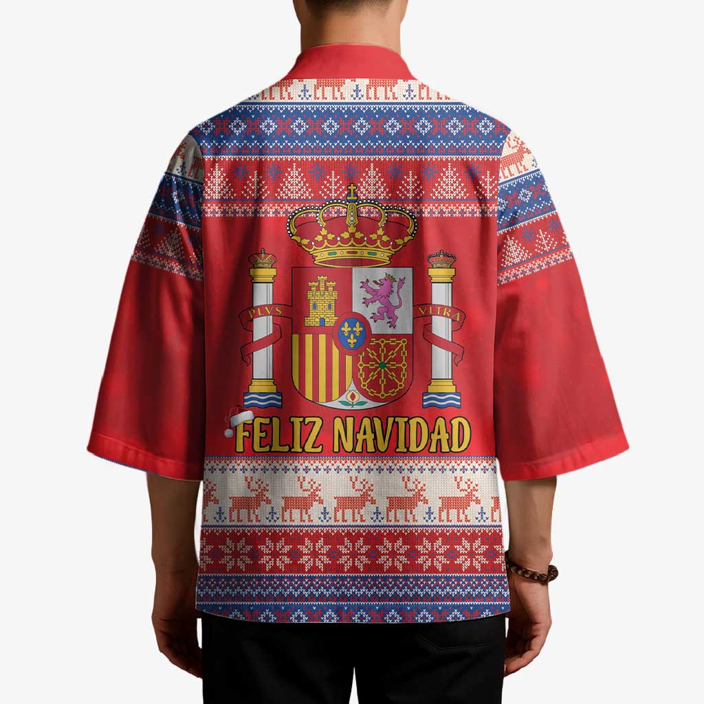 Spain Coat Of Arms Christmas Kimono Feliz Navidad - Wonder Print Shop