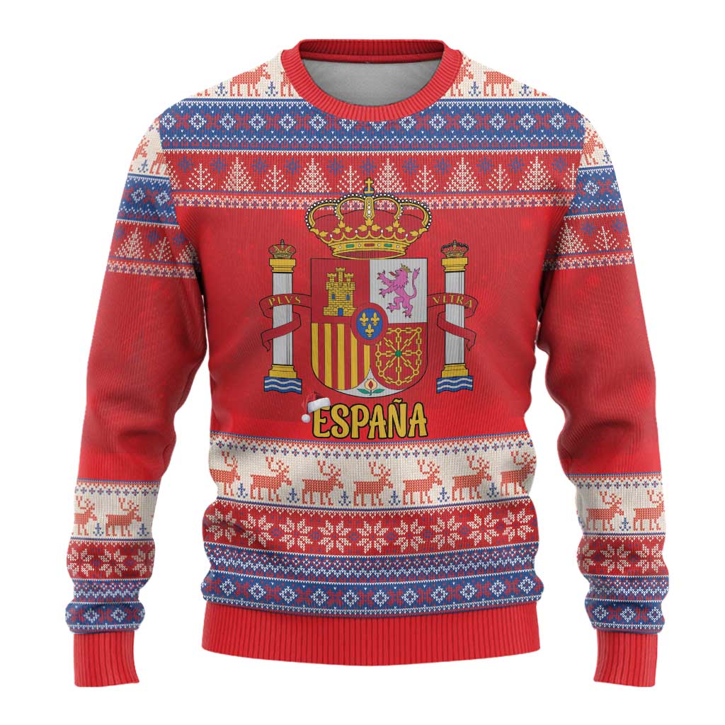 Spain Coat Of Arms Christmas Ugly Christmas Sweater Feliz Navidad - Wonder Print Shop