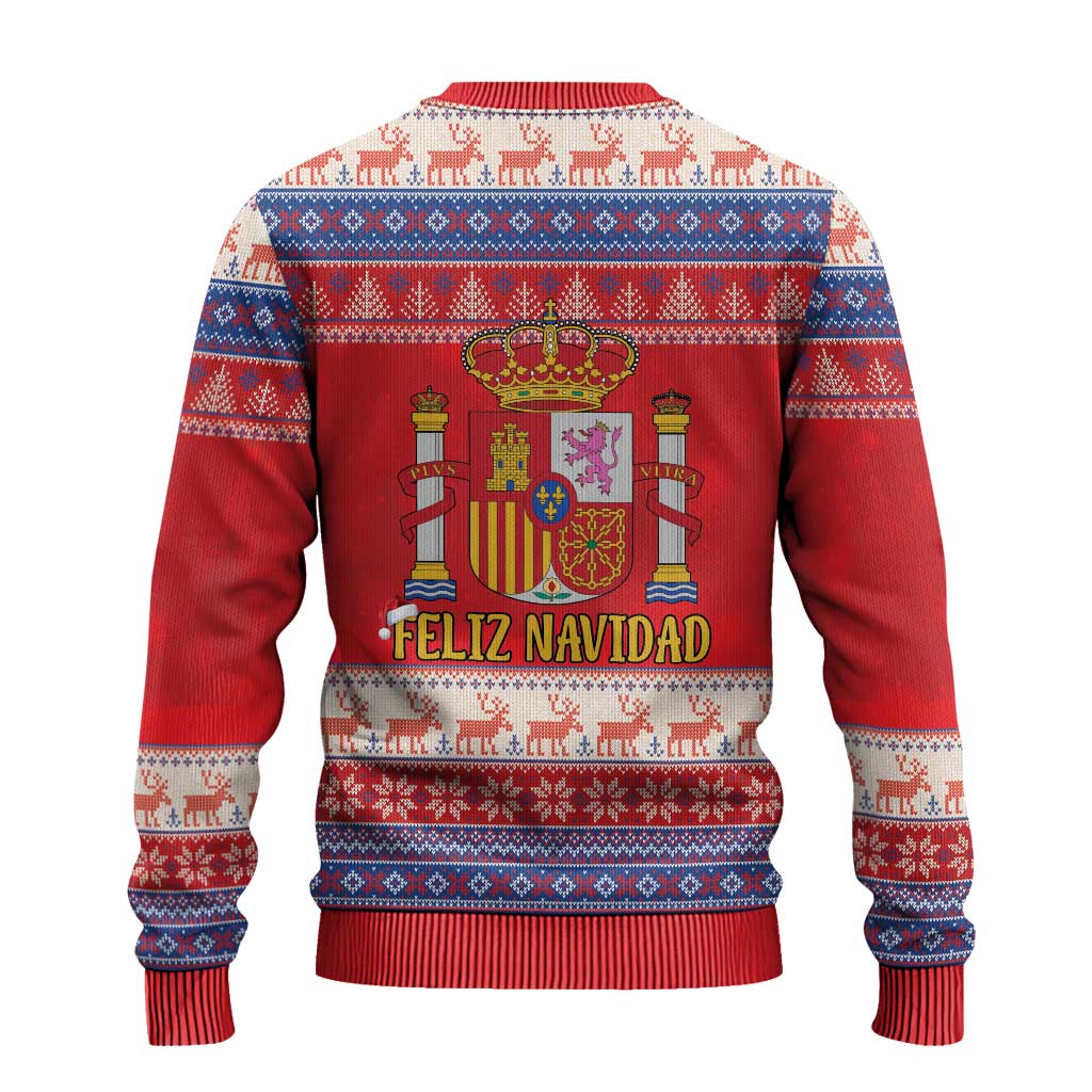 Spain Coat Of Arms Christmas Ugly Christmas Sweater Feliz Navidad - Wonder Print Shop