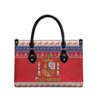 Spain Coat Of Arms Christmas Leather Bag Feliz Navidad - Wonder Print Shop