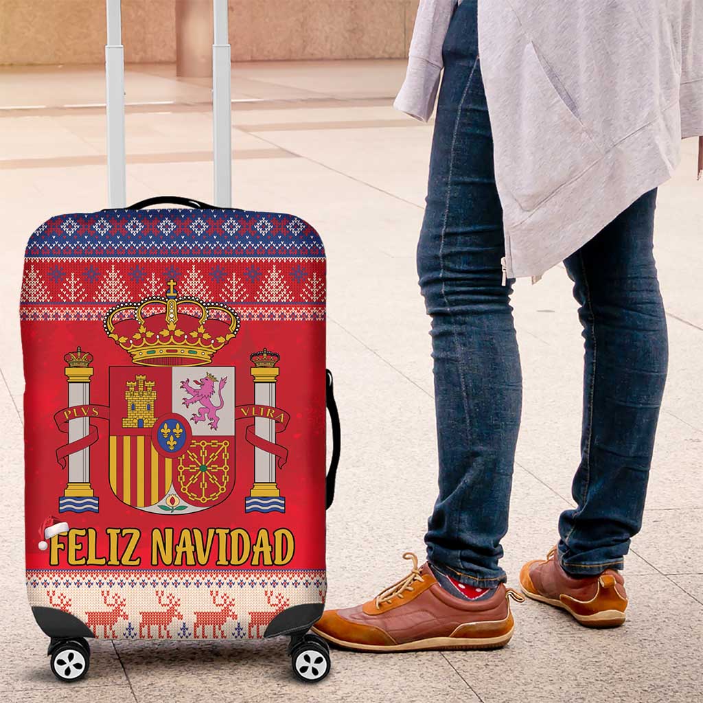 Spain Coat Of Arms Christmas Luggage Cover Feliz Navidad - Wonder Print Shop
