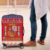 Spain Coat Of Arms Christmas Luggage Cover Feliz Navidad - Wonder Print Shop