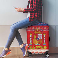 Spain Coat Of Arms Christmas Luggage Cover Feliz Navidad - Wonder Print Shop