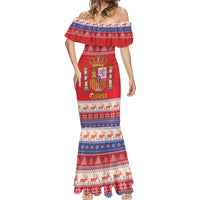 Spain Coat Of Arms Christmas Mermaid Dress Feliz Navidad - Wonder Print Shop