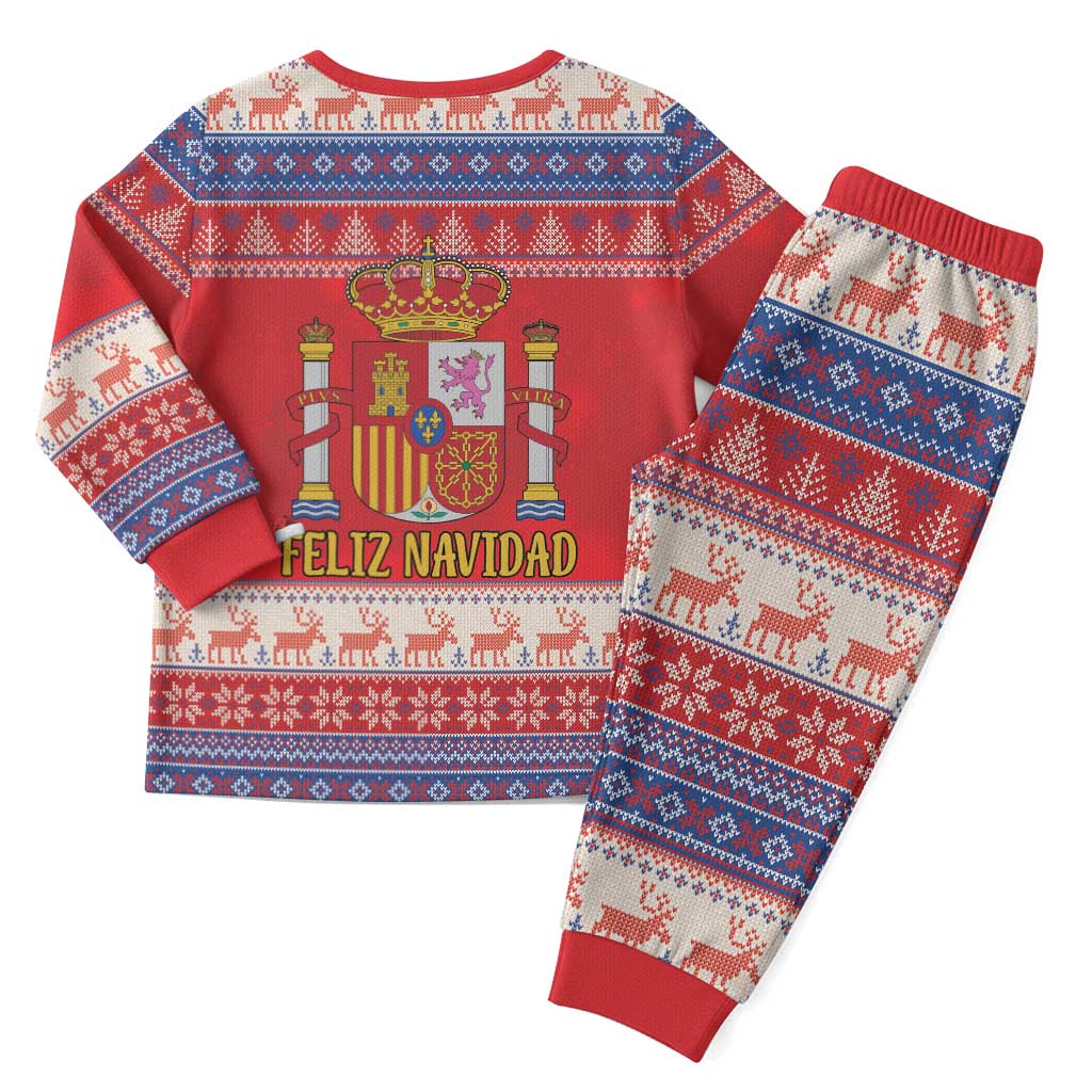 Spain Coat Of Arms Christmas Pajama Set Feliz Navidad - Wonder Print Shop