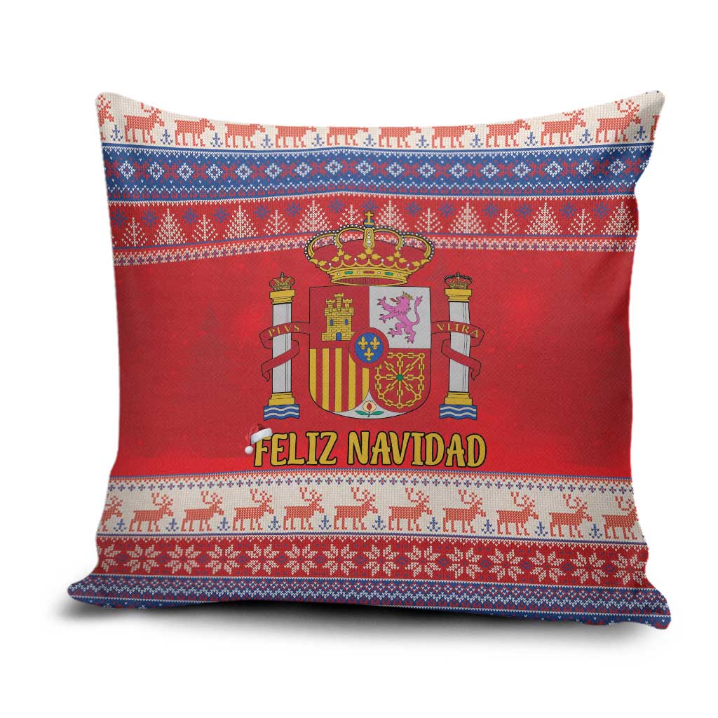 Spain Coat Of Arms Christmas Pillow Cover Feliz Navidad - Wonder Print Shop