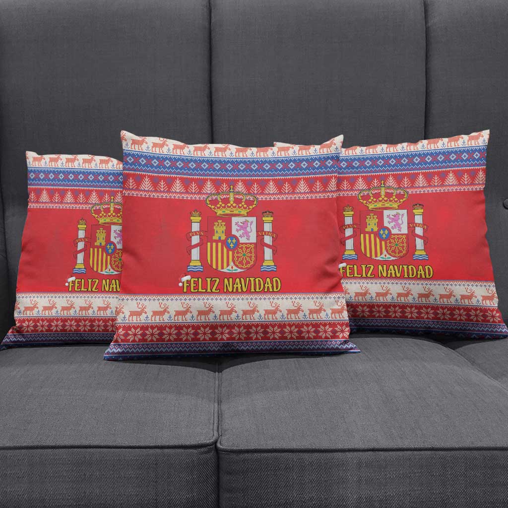 Spain Coat Of Arms Christmas Pillow Cover Feliz Navidad - Wonder Print Shop