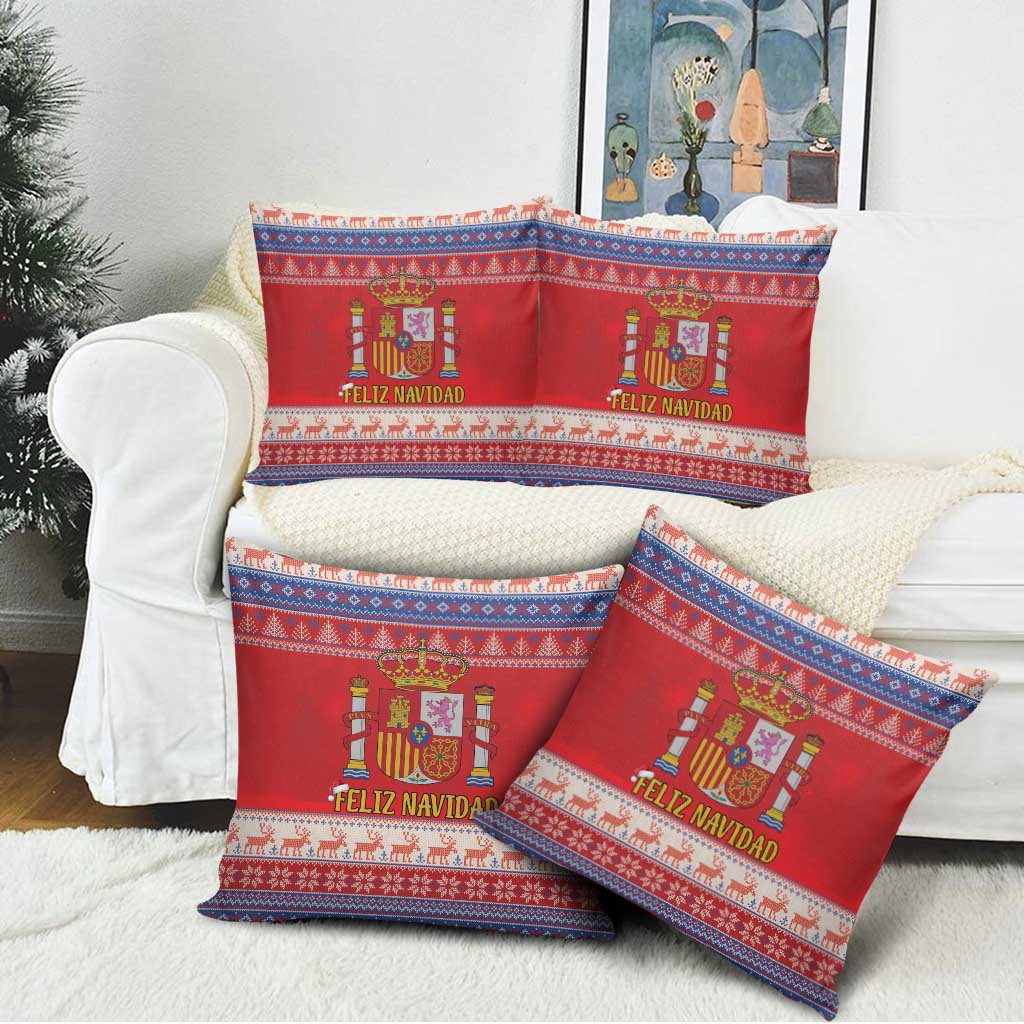 Spain Coat Of Arms Christmas Pillow Cover Feliz Navidad - Wonder Print Shop