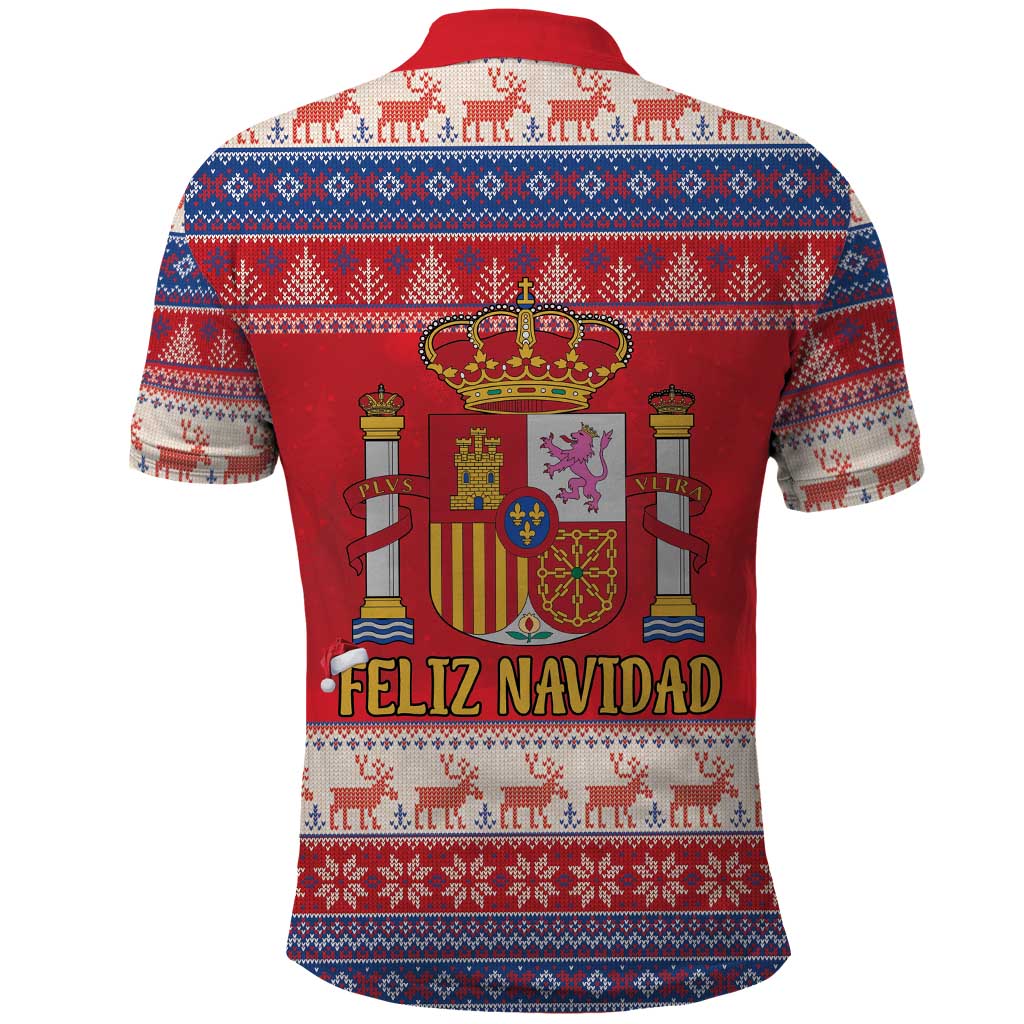 Spain Coat Of Arms Christmas Polo Shirt Feliz Navidad - Wonder Print Shop